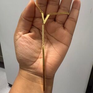 Vince Camuto Gold Lariat Y Necklace